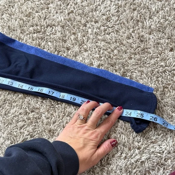 Reebok 7/8 Legging Mid Waist Stripped Blue size medium - Picture 10 of 11